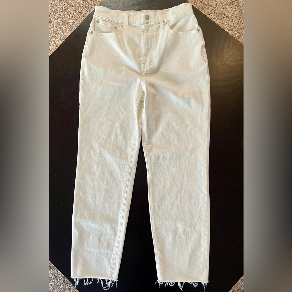 NWT Madewell “THE MOMJEAN” High Rise White Jeans